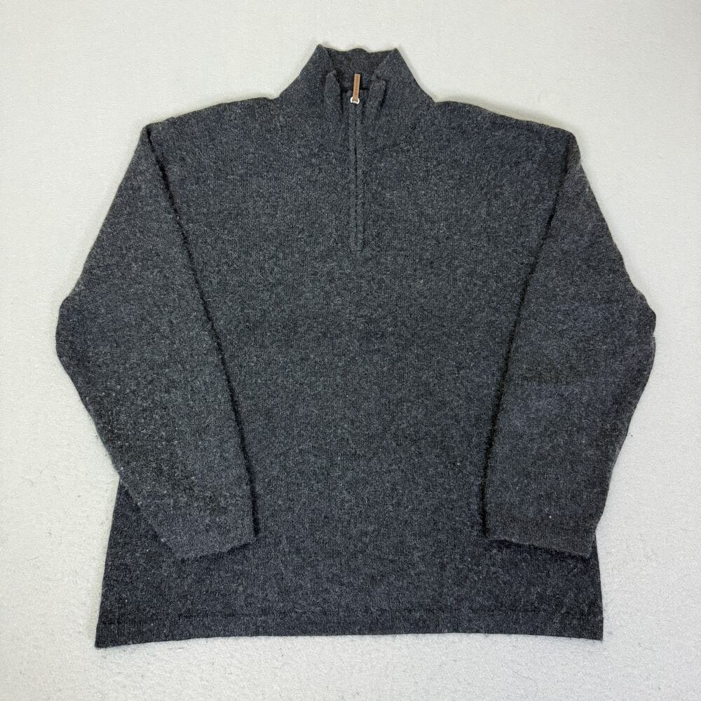 American Blue 100% Cashmere Gray Quarter Zip Sweater Men’s Size L
